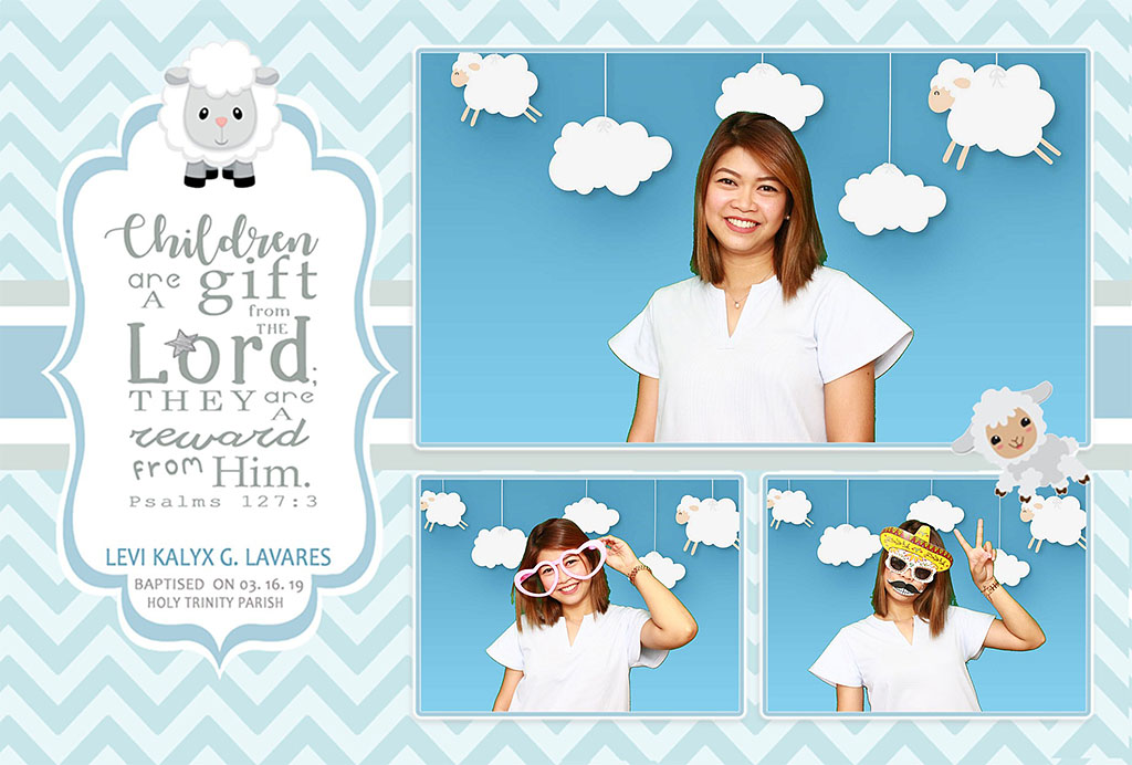 Clouds and Sheep Greenscreen Photobooth for Baptism